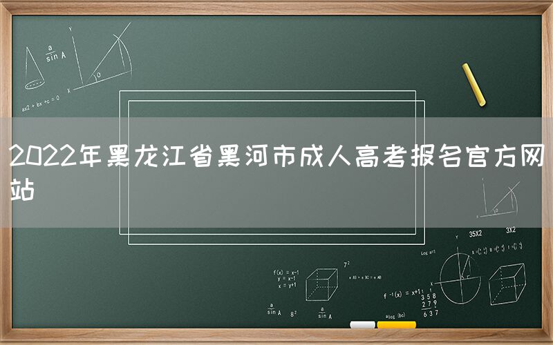 2022年黑龙江省黑河市成人高考报名官方网站(图1)
